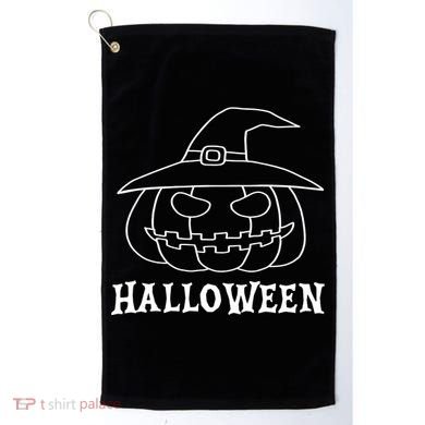 Happy Halloween Spooky Jack O Lantern Golf Towel