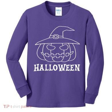 Happy Halloween Spooky Jack O Lantern Kids Long Sleeve Shirt