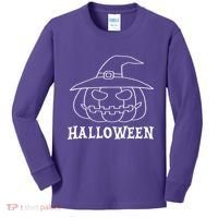 Happy Halloween Spooky Jack O Lantern Kids Long Sleeve Shirt thumb 0