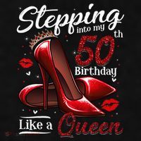 High Heels Stepping Into My 50th Birthday 50 And Fabulous Ladies PosiCharge Tri-Blend Wicking Tank thumb 2