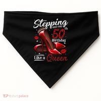 High Heels Stepping Into My 50th Birthday 50 And Fabulous USA-Made Doggie Bandana thumb 0