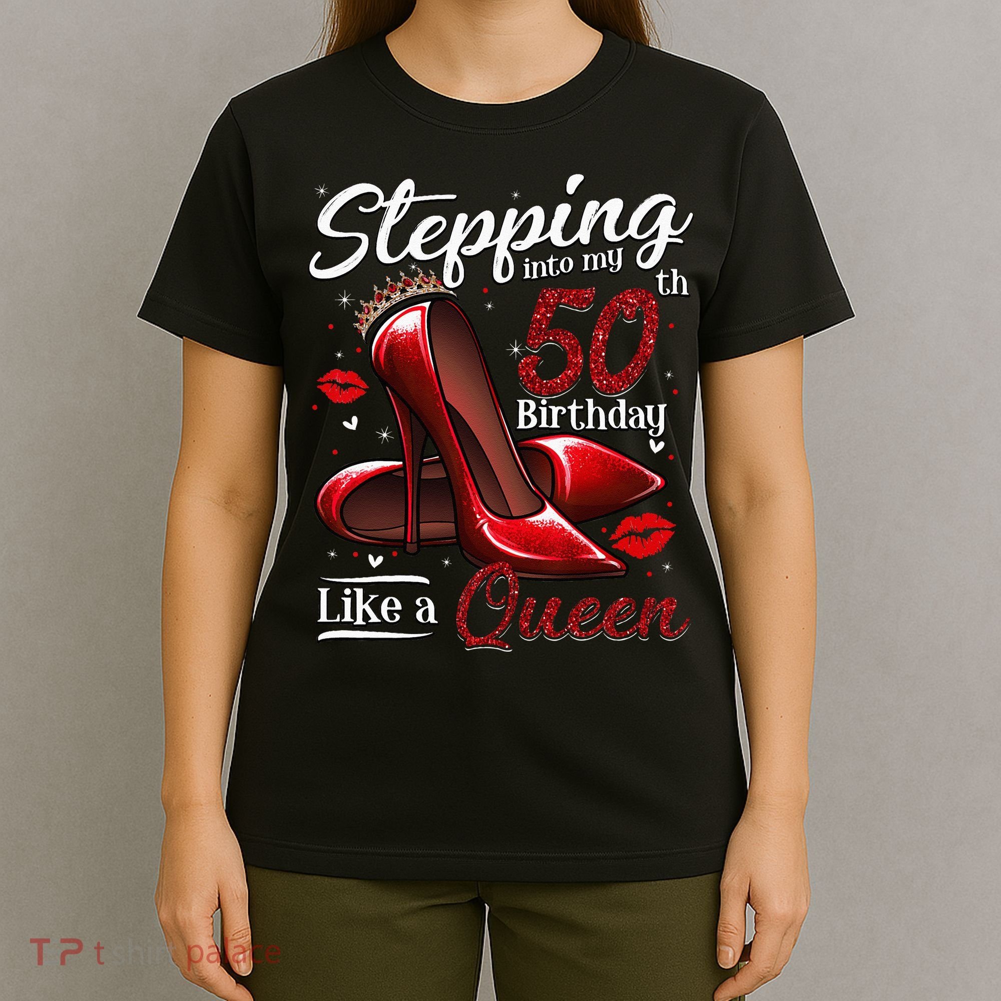 High Heels Stepping Into My 50th Birthday 50 And Fabulous T-Shirt