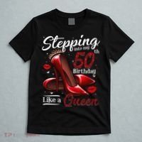 High Heels Stepping Into My 50th Birthday 50 And Fabulous T-Shirt thumb 5