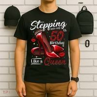 High Heels Stepping Into My 50th Birthday 50 And Fabulous T-Shirt thumb 6