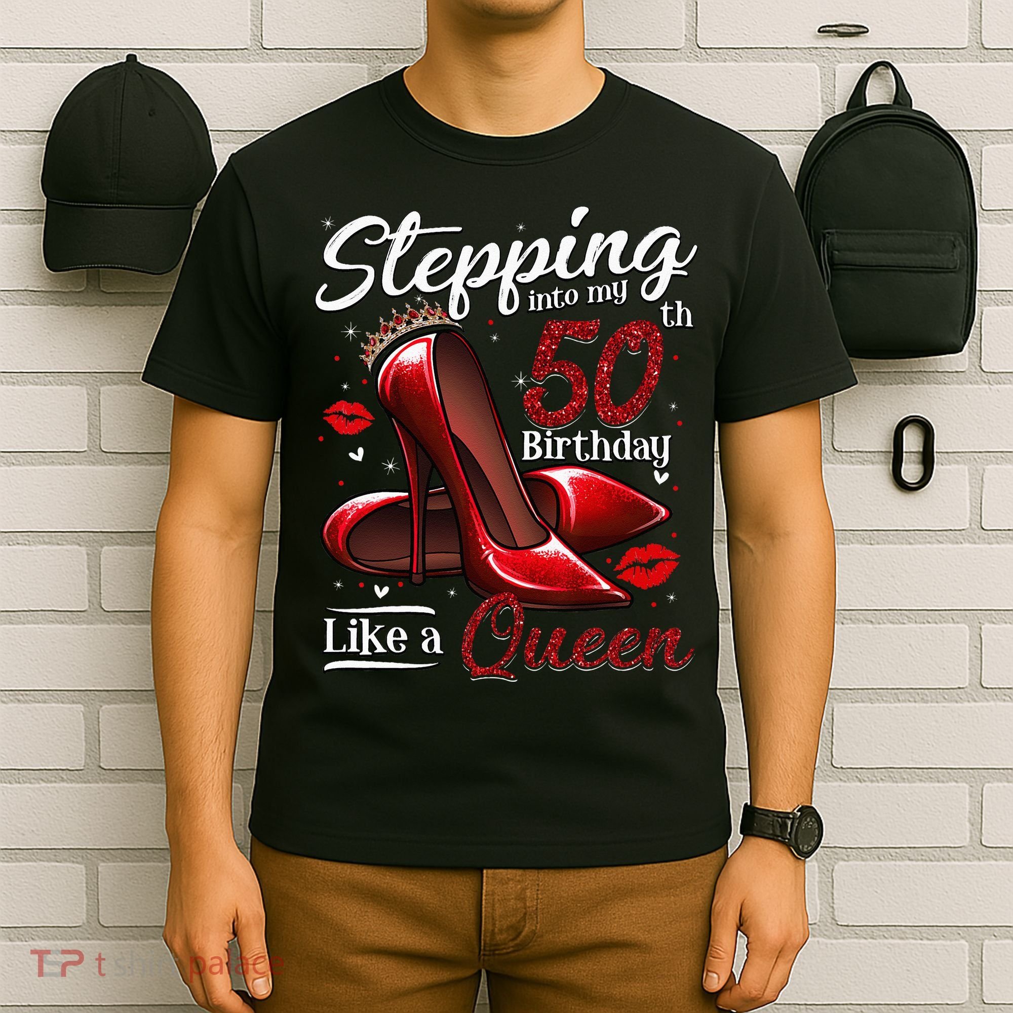 High Heels Stepping Into My 50th Birthday 50 And Fabulous T-Shirt