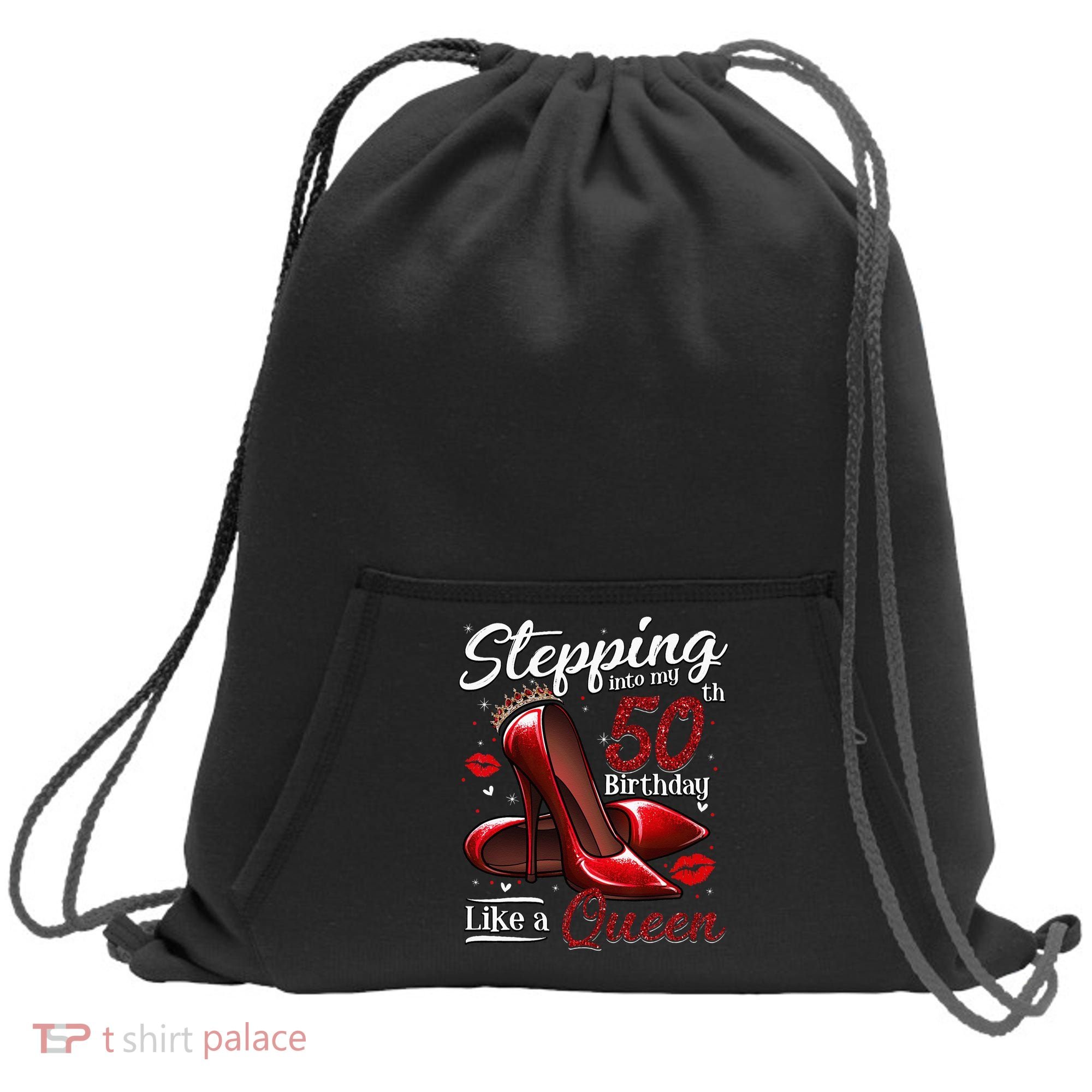 High Heels Stepping Into My 50th Birthday 50 And Fabulous Sweatshirt Cinch Pack Bag