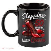 High Heels Stepping Into My 50th Birthday 50 And Fabulous 11oz C Handle Ceramic Mug thumb 2