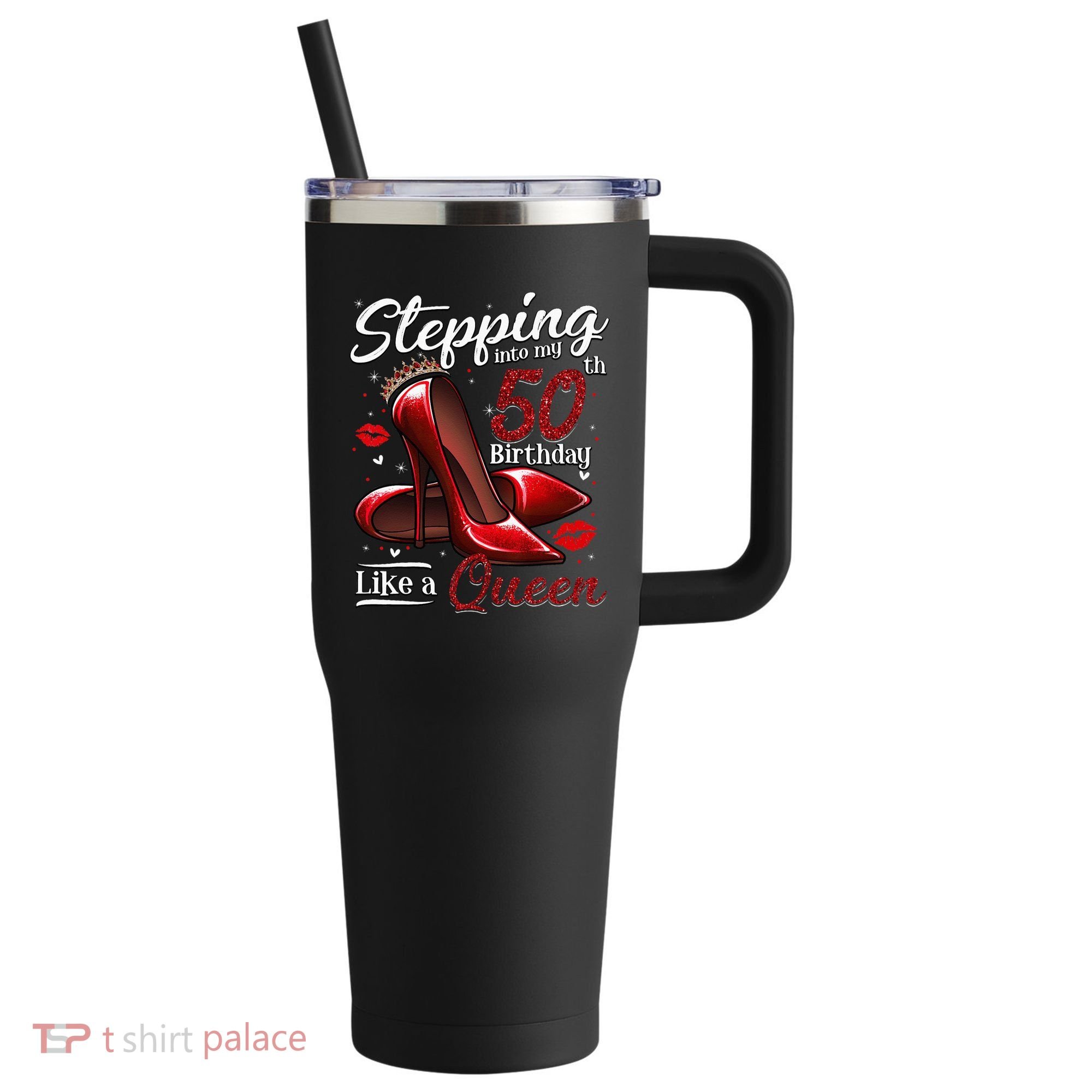 High Heels Stepping Into My 50th Birthday 50 And Fabulous 40oz Vacuum Insulated Stainless Steel Travel Tumbler