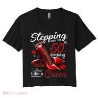 High Heels Stepping Into My 50th Birthday 50 And Fabulous Women's Crop Top Tee thumb 0