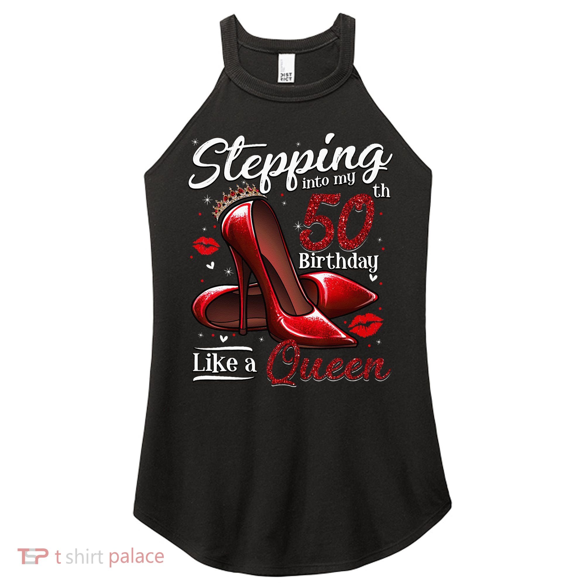 High Heels Stepping Into My 50th Birthday 50 And Fabulous Women's Perfect Tri Rocker Tank