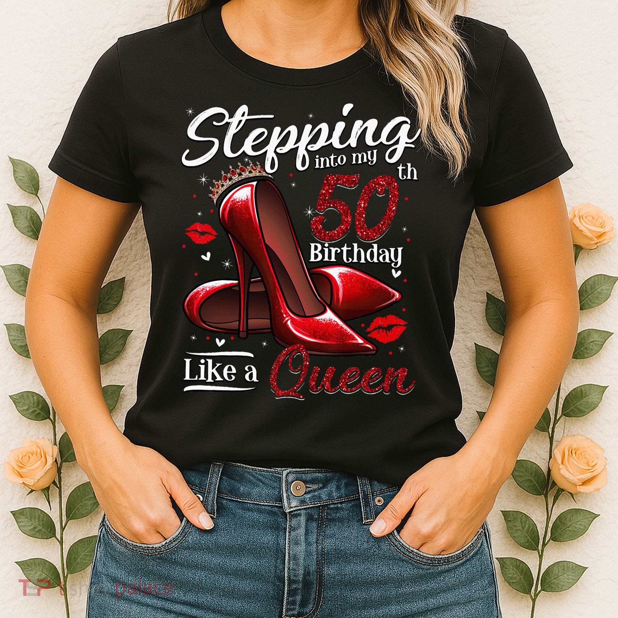 High Heels Stepping Into My 50th Birthday 50 And Fabulous Women's T-Shirt