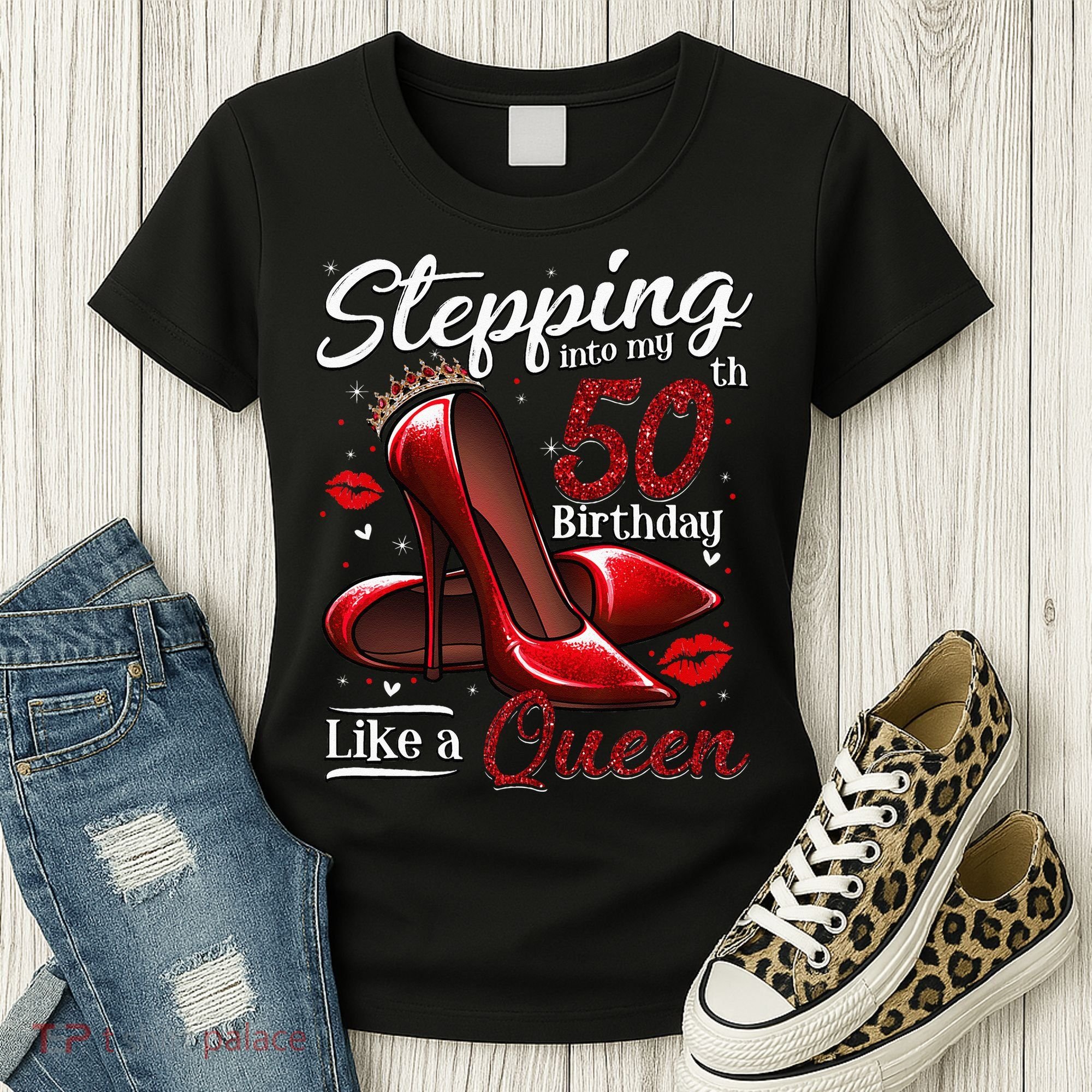 High Heels Stepping Into My 50th Birthday 50 And Fabulous Women's T-Shirt