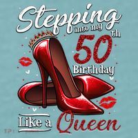 High Heels Stepping Into My 50th Birthday 50 And Fabulous Sueded Cloud Jersey T-Shirt thumb 2
