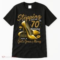 High Heels Stepping Into My 70th Birthday 70 And Fabulous Tall T-Shirt thumb 0