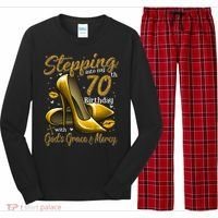 High Heels Stepping Into My 70th Birthday 70 And Fabulous Long Sleeve Pajama Set thumb 0