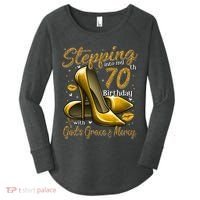 High Heels Stepping Into My 70th Birthday 70 And Fabulous Women's Perfect Tri Tunic Long Sleeve Shirt thumb 0
