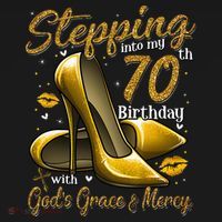 High Heels Stepping Into My 70th Birthday 70 And Fabulous Women's Hoodie thumb 2