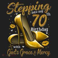 High Heels Stepping Into My 70th Birthday 70 And Fabulous Golf Towel thumb 3