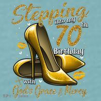 High Heels Stepping Into My 70th Birthday 70 And Fabulous Sueded Cloud Jersey T-Shirt thumb 2