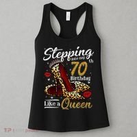 High Heels Stepping Into My 70th Birthday 70 and Fabulous Women's Tank Top thumb 3