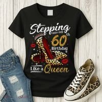 High Heels Stepping Into My 60th Birthday 60 And Fabulous Women's T-Shirt thumb 3