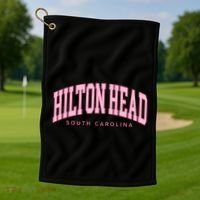 Hilton Head Sc South Carolina Retro Golf Towel thumb 1