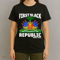 Haiti Heritage Since 1804 Proud Zoe Happy Haitian Flag Day T-Shirt thumb 4