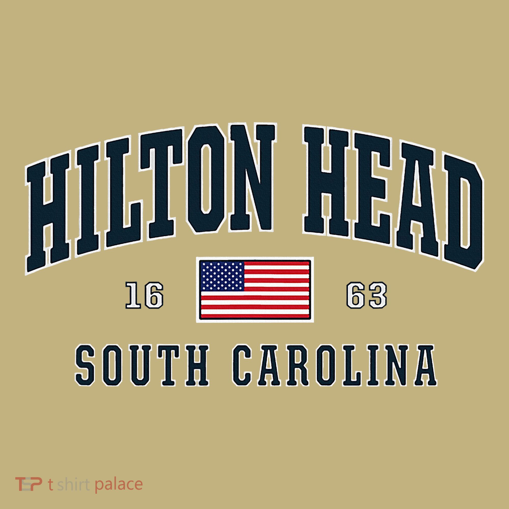 Hilton Head Sc South Carolina Usa Flag Patriotic Long Sleeve Shirt