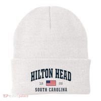 Hilton Head Sc South Carolina Usa Flag Patriotic Beanie thumb 0