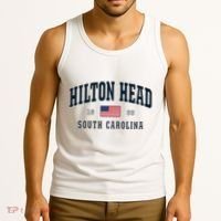 Hilton Head Sc South Carolina Usa Flag Patriotic Tank Top thumb 3