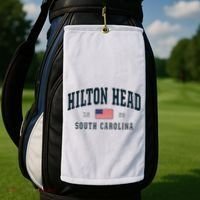 Hilton Head Sc South Carolina Usa Flag Patriotic Golf Towel thumb 2