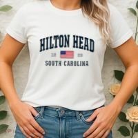 Hilton Head Sc South Carolina Usa Flag Patriotic Women's T-Shirt thumb 2