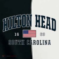 Hilton Head Sc South Carolina Usa Flag Patriotic Women's Tri-Blend 3/4-Sleeve Raglan Shirt thumb 4