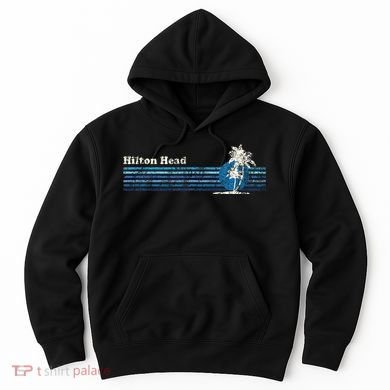 Hilton Head Sc Vintage 80s Palm Trees Sunset Hoodie