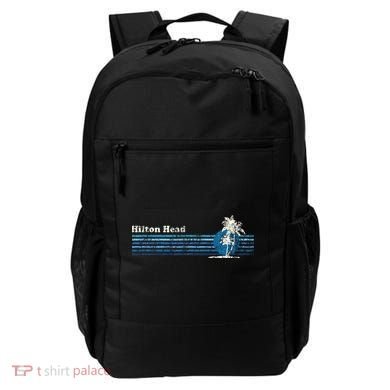 Hilton Head Sc Vintage 80s Palm Trees Sunset Backpack