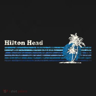 Hilton Head Sc Vintage 80s Palm Trees Sunset Flat Bill Trucker Hat