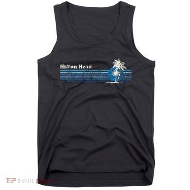 Hilton Head Sc Vintage 80s Palm Trees Sunset Tank Top