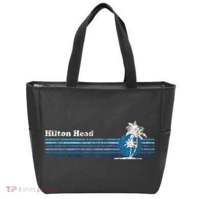 Hilton Head Sc Vintage 80s Palm Trees Sunset Tote Bag
