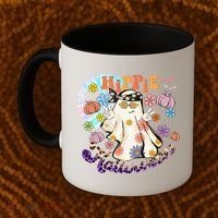 Hippie Halloween Spooky Floral Graphic Best Funny Halloween Shirts Coffee Mug thumb 2