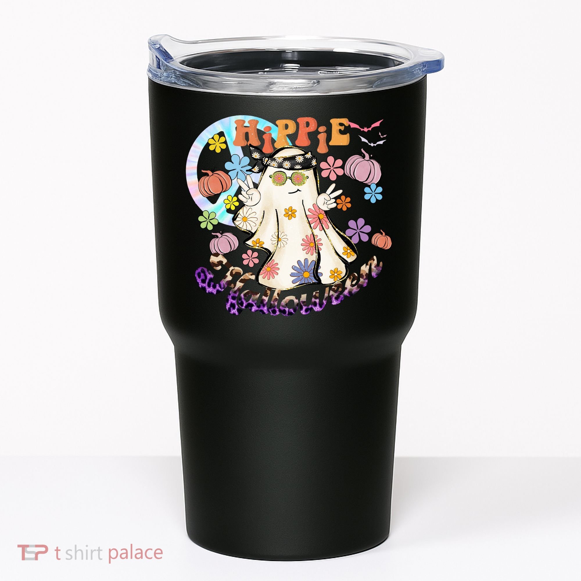 Hippie Halloween Spooky Floral Graphic Best Funny Halloween Shirts Tumbler