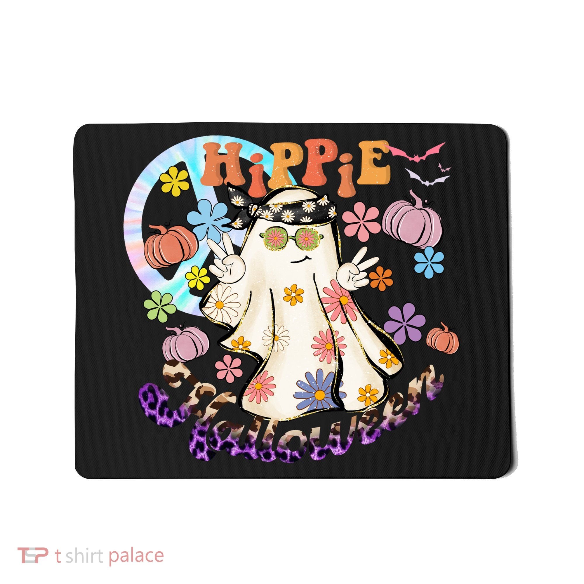 Hippie Halloween Spooky Floral Graphic Best Funny Halloween Shirts Mousepad