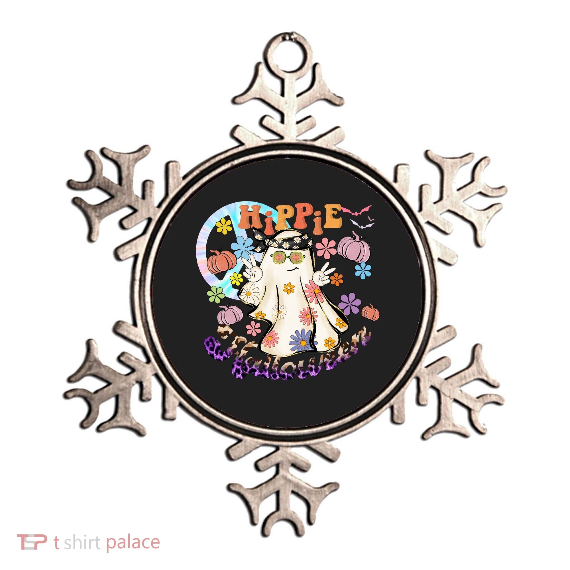Hippie Halloween Spooky Floral Graphic Best Funny Halloween Shirts Ornament