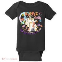 Hippie Halloween Spooky Floral Graphic Best Funny Halloween Shirts Baby Bodysuit thumb 0