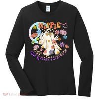 Hippie Halloween Spooky Floral Graphic Best Funny Halloween Shirts Women's Long Sleeve Shirt thumb 0