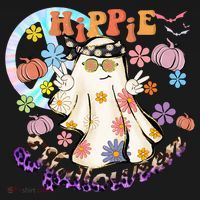 Hippie Halloween Spooky Floral Graphic Best Funny Halloween Shirts Kids Hoodie thumb 5