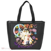 Hippie Halloween Spooky Floral Graphic Best Funny Halloween Shirts Tote Bag thumb 0