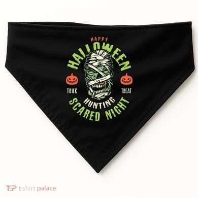 Happy Halloween Scared Night Mummy USA-Made Doggie Bandana