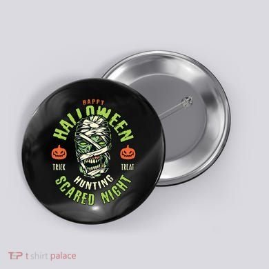 Happy Halloween Scared Night Mummy Button