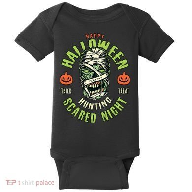 Happy Halloween Scared Night Mummy Baby Bodysuit