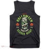 Happy Halloween Scared Night Mummy Tank Top thumb 0
